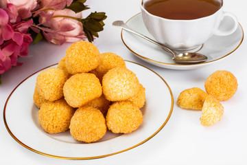 Delicate crumbly coconut biscuits