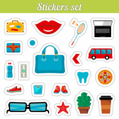 Stickers set. Cartoon patch badges