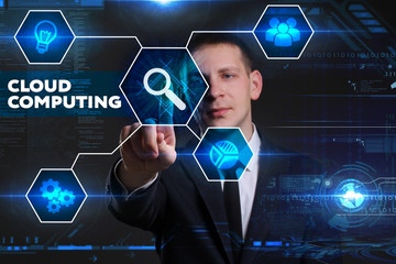 Business, Technology, Internet and network concept. Young busine