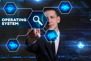 Business, Technology, Internet and network concept. Young busine