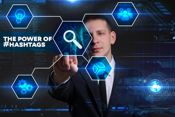 Business, Technology, Internet and network concept. Young busine