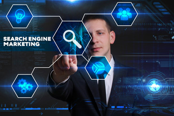 Business, Technology, Internet and network concept. Young busine