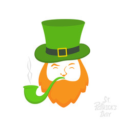 Patrick day icon with leprechaun
