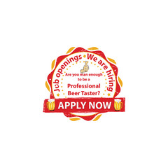 Professional Beer Taster. Job openings. We are hiring - printable business label / stamp for job vacancies
