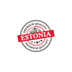 Made in Estonia, Premium Quality grunge printable label / stamp / sticker. CMYK colors used.