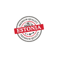 Made in Estonia, Premium Quality grunge printable label / stamp / sticker. CMYK colors used.