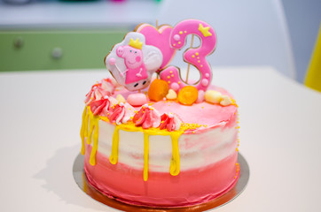 Pink Birthday cake little girl