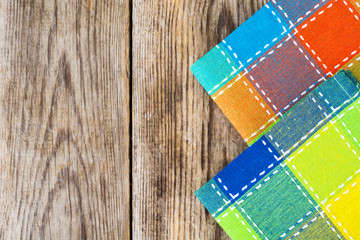 Napkins for table on background of old boards