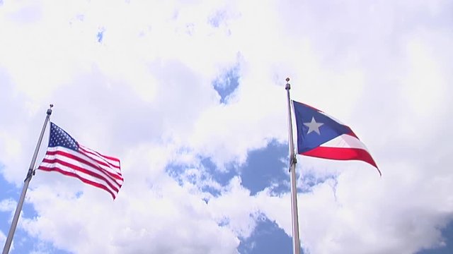 American and Puerto Rico Flags