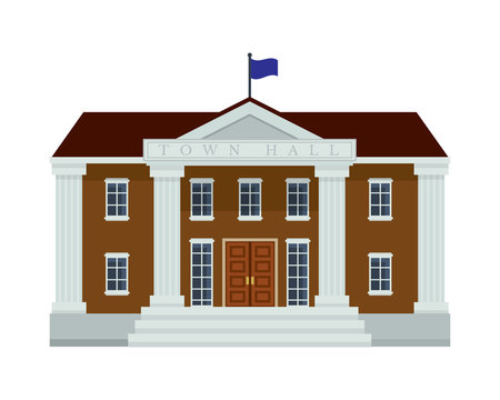 Modern Flat Commercial Government Office Building, Suitable for Diagrams, Infographics, Illustration, And Other Graphic Related Assets -    Town Hall
