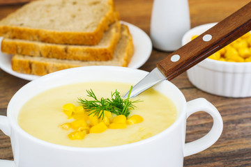 Soup of Mashed Potato with Corn