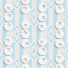 Naklejka premium Seamless Circle Pattern. White and Blue Wrapping Background