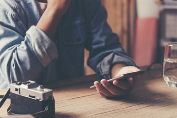 man using mobile smart phone