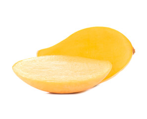 Half mango isolated on white background