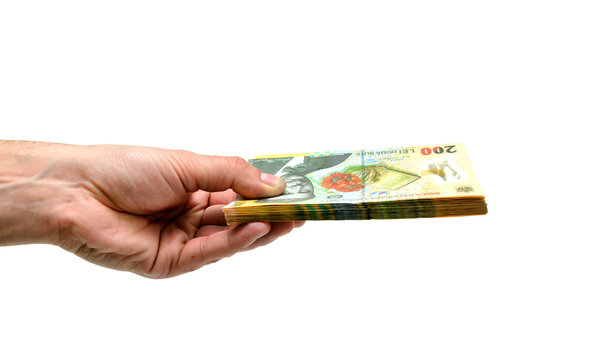 romanian money hand