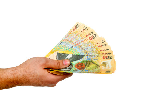 romanian money hand