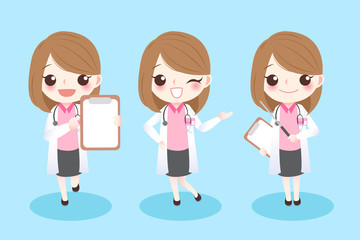 cute cartoon woman dentist