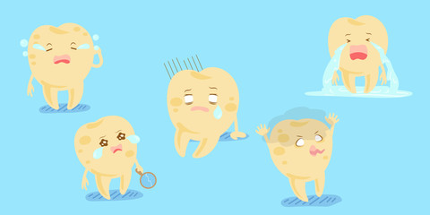 cute cartoon tooth decay