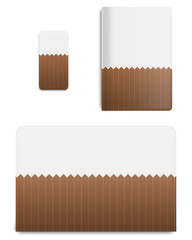 Collection graphics covers for technology device. Template case or sticker for mobile phone, tablet and laptop. Mockup for branding, advertising, business and corporate identity. Vector illustration