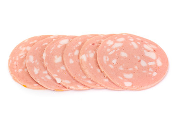 Sausage Salami on White Background