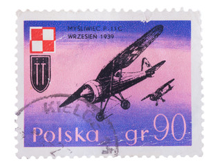 POLAND - CIRCA 1971: A stamp printed in  shows the Airplan