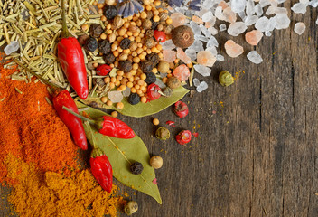 Ingredients for cooking, spices