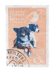 USSR - CIRCA 1966: stamp printed in the Russia shows Two 