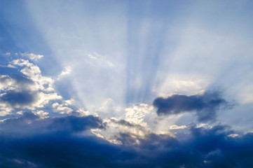 Fototapeta na wymiar Clouds, sun-rays