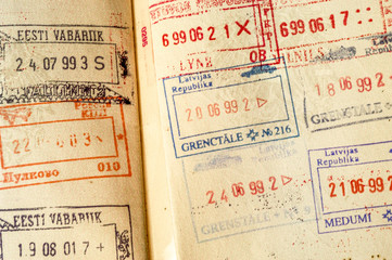 Passport with east-european visa