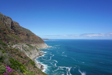 Fototapeta na wymiar beautiful landscape of the coast at Capepoint in Cape town