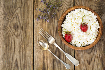 Healthy food. Cottage cheese