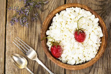 Healthy food. Cottage cheese