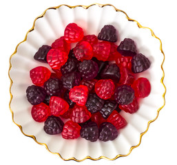 Chewing marmalade jelly candies with berry flavor