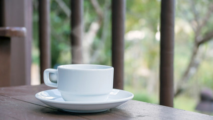 Hot coffee was brewed at a terrace.