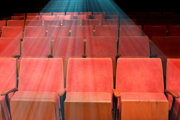 movie theater empty auditorium with red seats