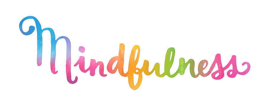 MINDFULNESS Hand Lettering Watercolour Icon