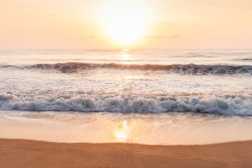 Fototapeta na wymiar sunrise over the sea ,Tropical beach ,beautiful Nature background