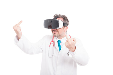 Doctor or medic with futuristic headset