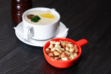Mushroom Soup In Bowl