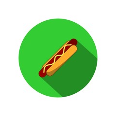 Hot dog icon flat circle