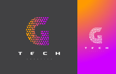 G Letter Logo Technology. Connected Dots Letter Design Vector.