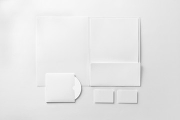 Corporate stationery set mockup. Presentation folder, letterhead