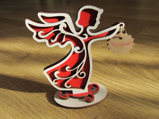 Angel cupid and love in red colors Valentine's Day