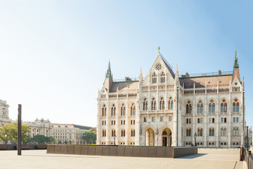 Obraz premium Backside of Hungarian Parliament building in Budapest, Hungary