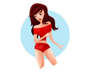 Modern Urban Sensual Fashionable Nightclub Girl Illustration