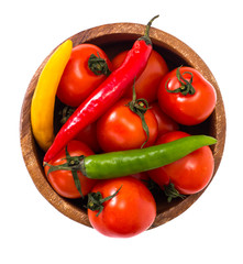 Little fresh tomatoes in a bowl