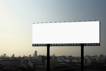 Blank billboard at twillight for advertisement