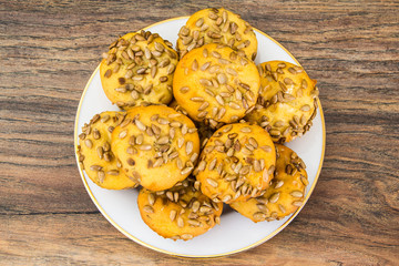 Fresh Cupcakes with Sunflower Seeds