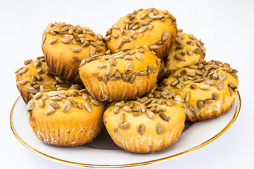 Fresh Cupcakes with Sunflower Seeds