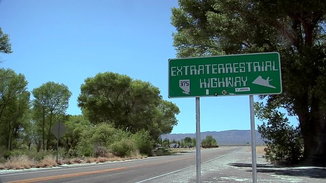 Signboard of the Extraterrestrial Highway No 375